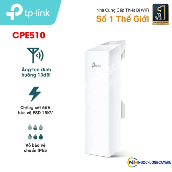 Bộ bắn điểm Wifi ngoài trời 13dBi TP-Link CPE510