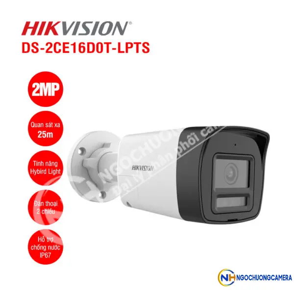 Camera HDTVI 2MP HIKVISION DS-2CE16D0T-LPTS