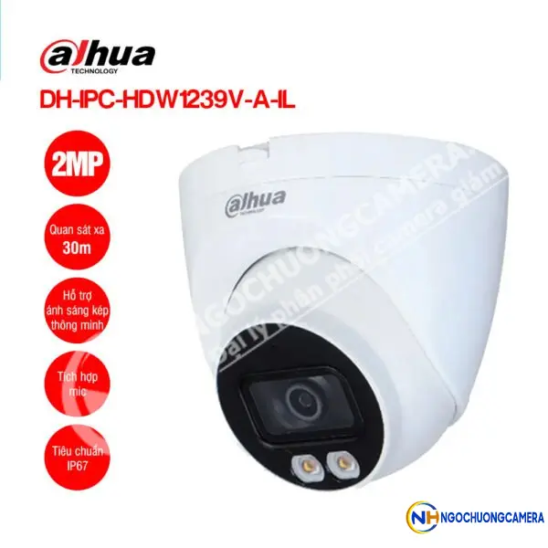 Camera IP 2MP DAHUA DH-IPC-HDW1239V-A-IL có mic