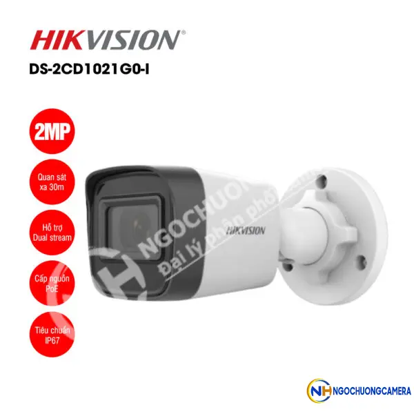 Camera IP 2MP thân trụ HIKVISION DS-2CD1021G0-I