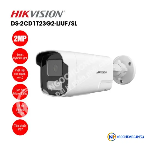 Camera IP 2MP thân trụ HIKVISION DS-2CD1T23G2-LIUF/SL