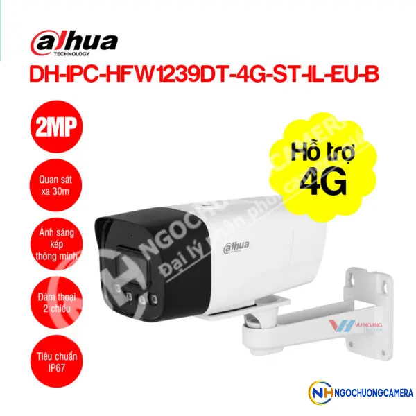 Camera IP 4G DAHUA DH-IPC-HFW1239DT-4G-ST-IL-EU-B
