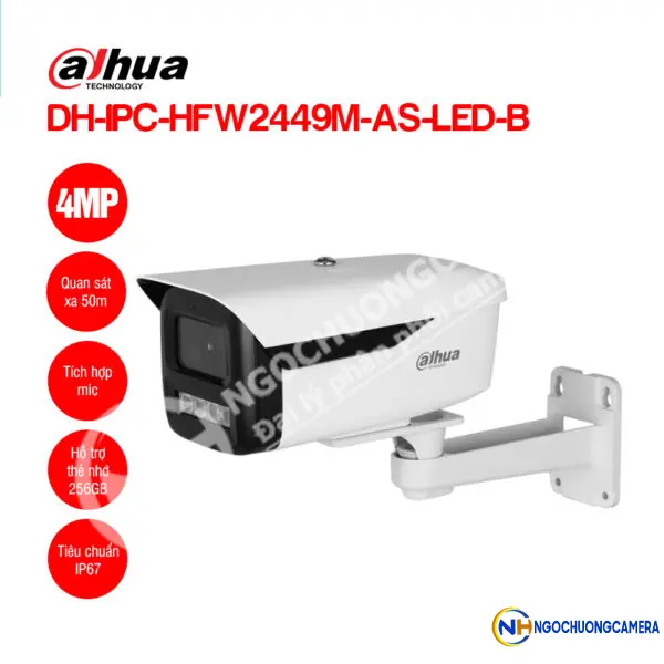Camera IP 4MP DAHUA DH-IPC-HFW2449M-AS-LED-B