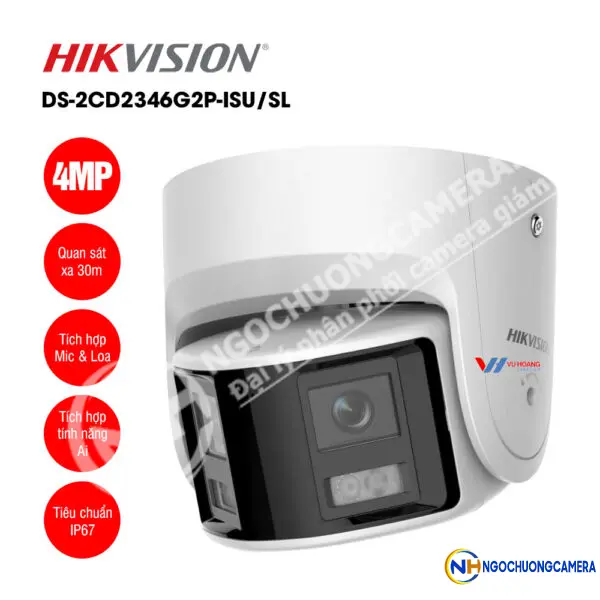 Camera IP bán cầu 4MP Hikvision DS-2CD2346G2P-ISU/SL