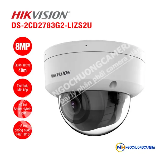 Camera IP Dome 8MP Hikvision DS-2CD2783G2-LIZS2U