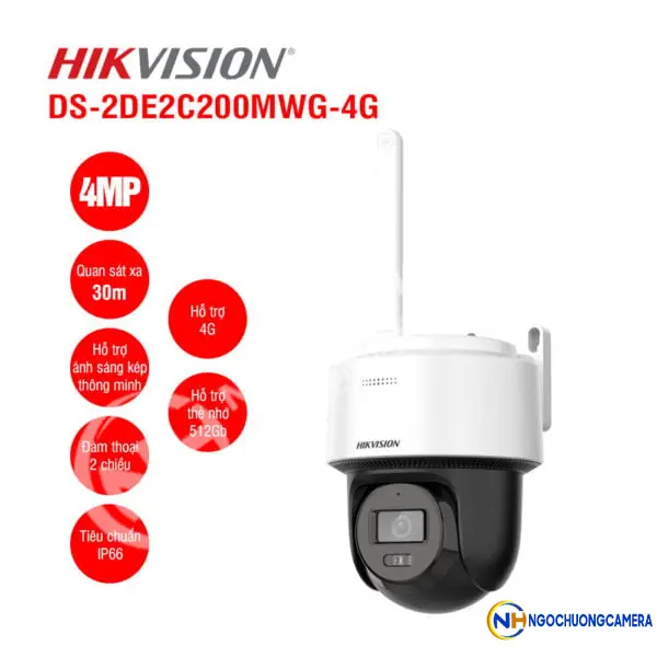 Camera IP Mini PT 4MP, 4G HIKVISION DS-2DE2C400MWG-4G
