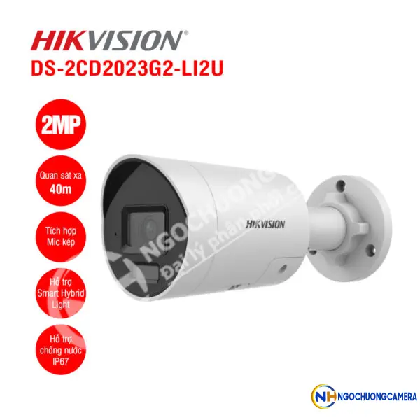 Camera IP thân trụ 2MP Hikvision DS-2CD2023G2-LI2U