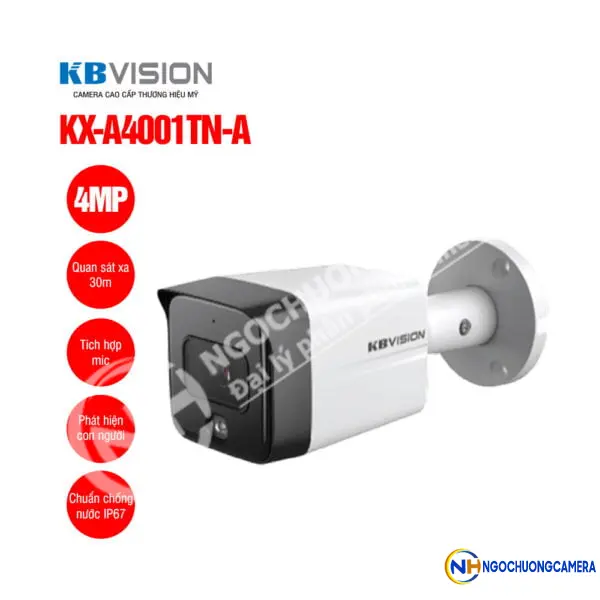 Camera IP thân trụ 4MP KBVISION KX-A4001TN-A