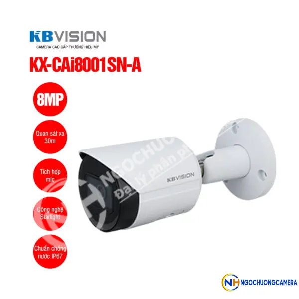 Camera IP thân trụ 8MP KBVISION KX-CAi8001SN-A