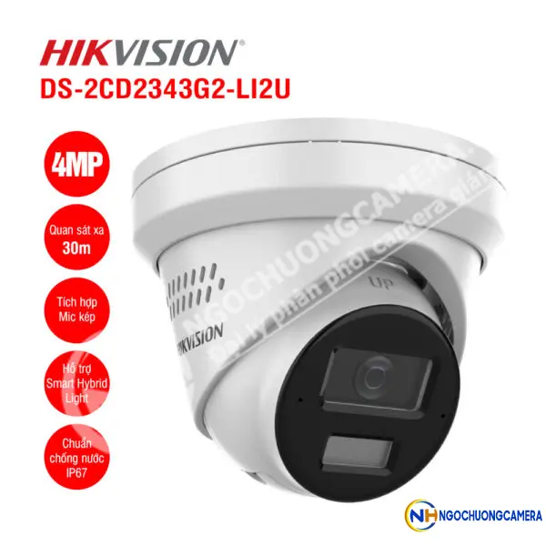 Camera IP Turret 4MP Hikvision DS-2CD2343G2-LI2U