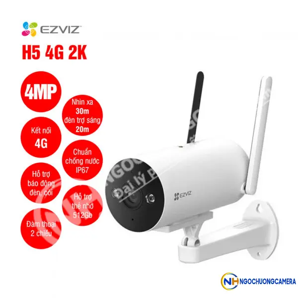 Camera ngoài trời không dây EZVIZ H5 (2K,4G,4mm)