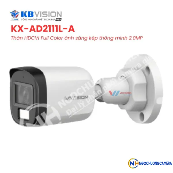Camera Thân HDCVI Full Color ánh sáng kép thông minh 2MP KBVISION KX-AD2111L-A