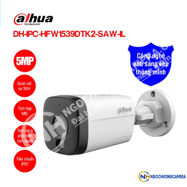 Camera Wifi 5MP Dahua DH-IPC-HFW1539DTK2-SAW-IL