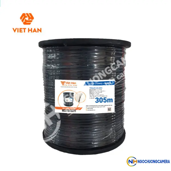 Cáp điện thoại 305m Việt Hàn CAT3 25AWG + nguồn