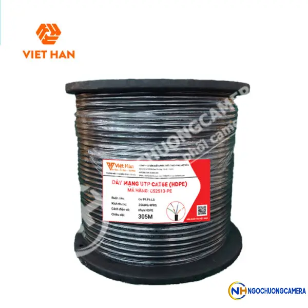 Cáp mạng 305m Việt Hàn CAT.5E UTP 24AWG HDPE 305m