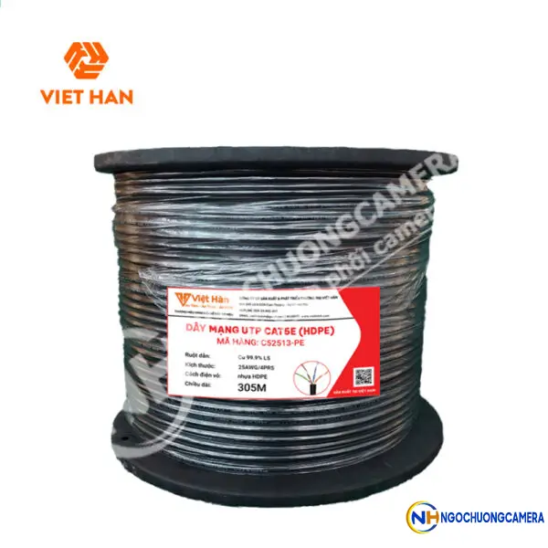 Cáp mạng 305m Việt Hàn CAT.5E UTP 25AWG HDPE 305m