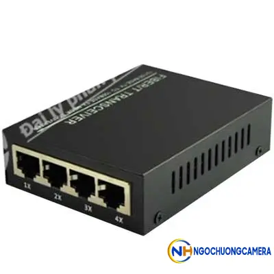 Converter Quang HDtec 4 cổng RJ45 Lan 100 Mbps