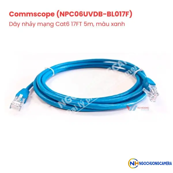 Dây nhảy mạng Cat6 17FT 5m, màu xanh AMP/Commscope NPC06UVDB-BL017F
