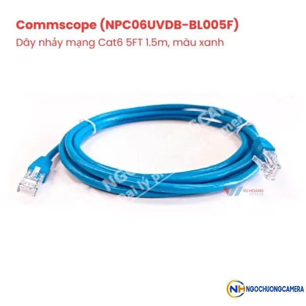 Dây nhảy mạng Cat6 5FT 1.5m, màu xanh AMP/Commscope NPC06UVDB-BL005F