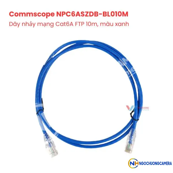 Dây nhảy mạng Cat6A FTP 10m, màu xanh AMP/Commscope NPC6ASZDB-BL010M