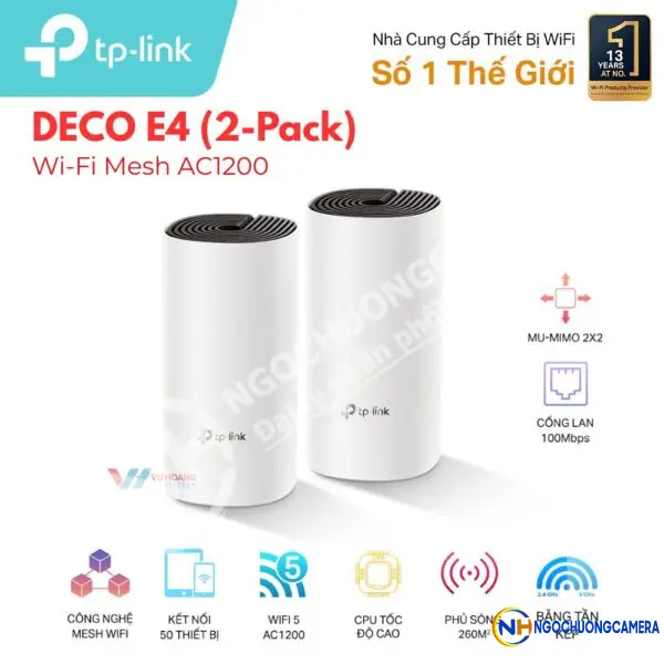 Hệ thống Wi-Fi Mesh AC1200 TP-LINK DECO E4(2-Pack)