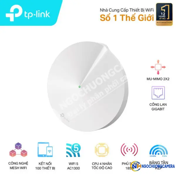 Hệ thống Wi-Fi Mesh cho Gia đình AC1300 TP-LINK Deco M5(1-Pack)