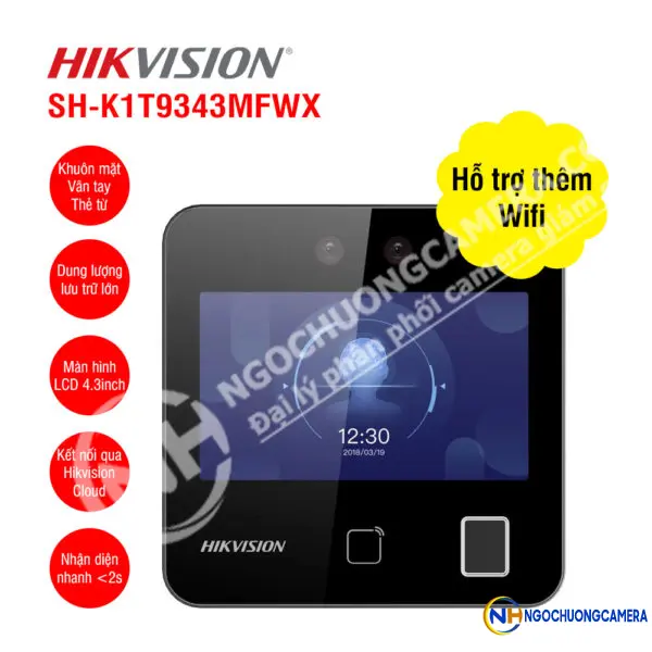 Máy chấm công khuôn mặt HIKVISION SH-K1T9343MFWX