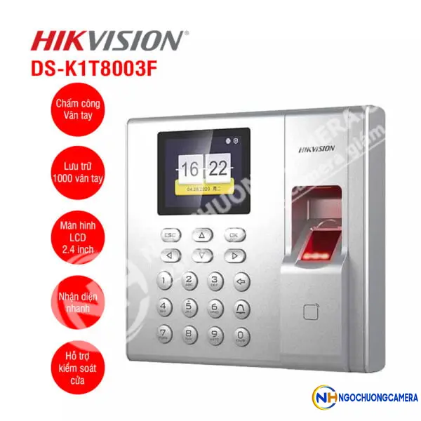 Máy chấm công vân tay Hikvision DS-K1T8003F