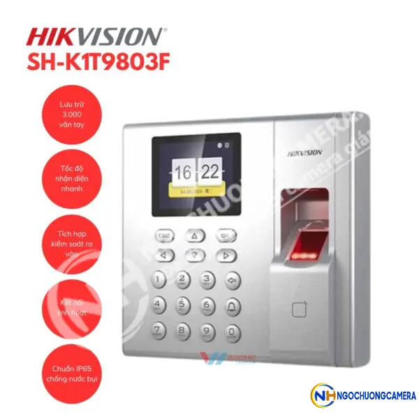Máy chấm công vân tay HIKVISION SH-K1T9803F