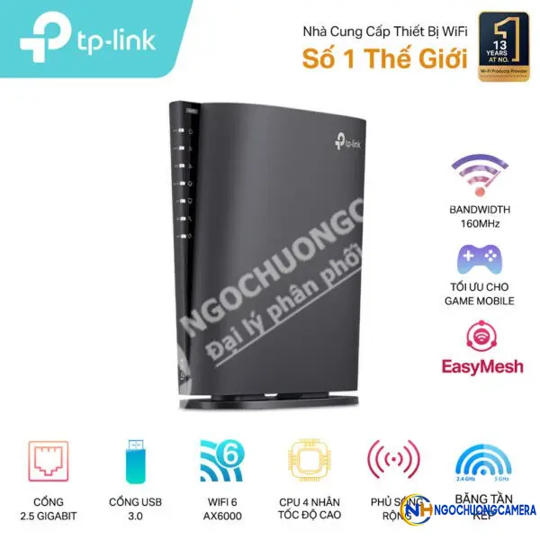 Router Wi-Fi 6 8 luồng AX6000 cổng 2.5GbE TP-LINK Archer AX80