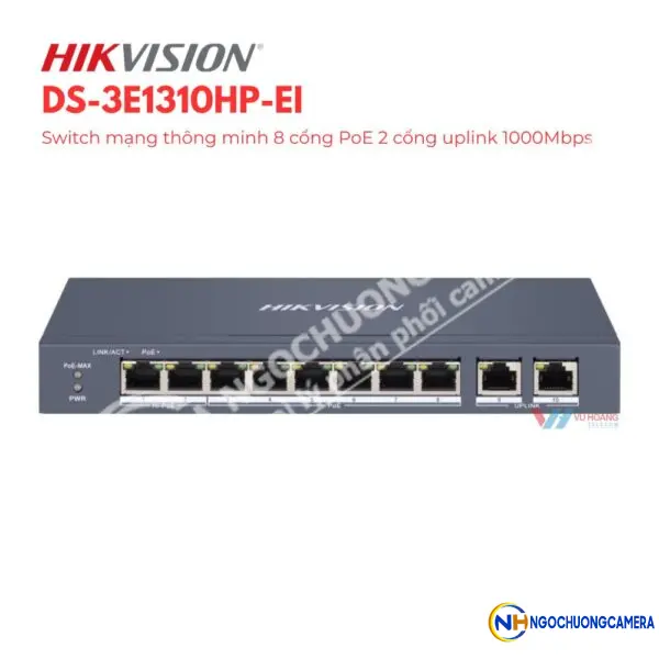 Switch 8 cổng PoE HIKVISION DS-3E1310HP-EI