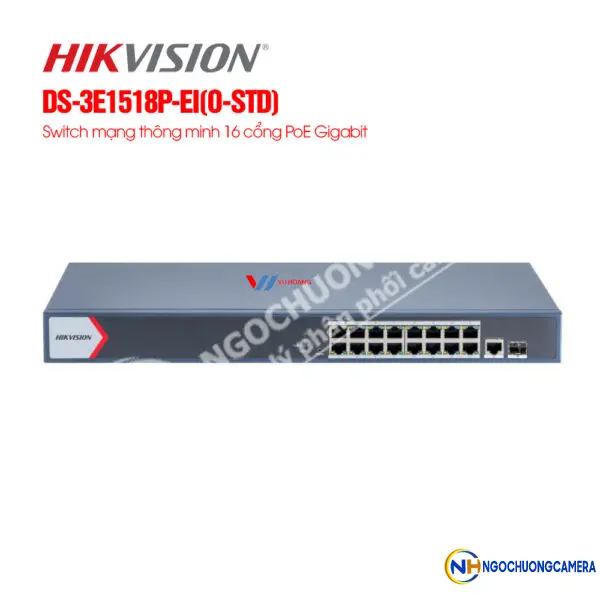 Switch PoE 16 cổng Hikvision DS-3E1518P-EI(O-STD)
