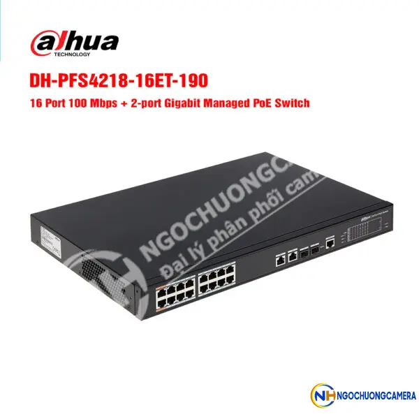 Switch PoE 16 Port Dahua DH-PFS4218-16ET-190
