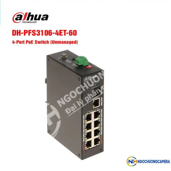 Switch PoE 4 port Dahua DH-PFS3106-4ET-60