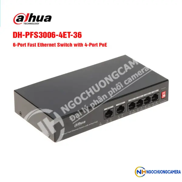 Switch POE 6 cổng tốc độ cao DAHUA DH-PFS3006-4ET-36