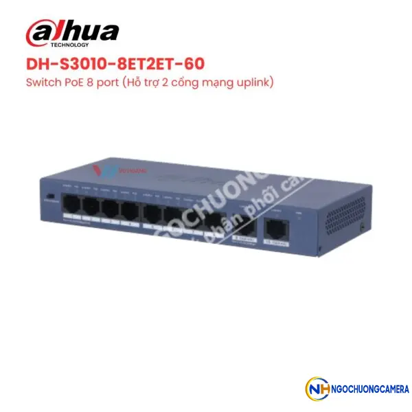 Switch PoE 8 cổng DAHUA DH-S3010-8ET2ET-60