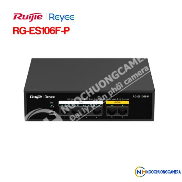Unmanaged switch 4 cổng PoE RUIJIE REEYE RG-ES106F-P